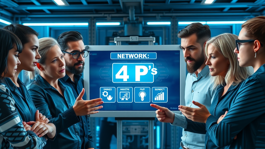 handling in network marketing - Team discussing 4 P