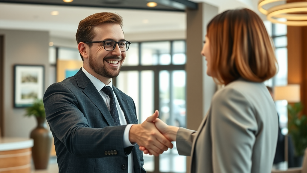 friendly network marketing recruiting tip: magnetic first impression handshake