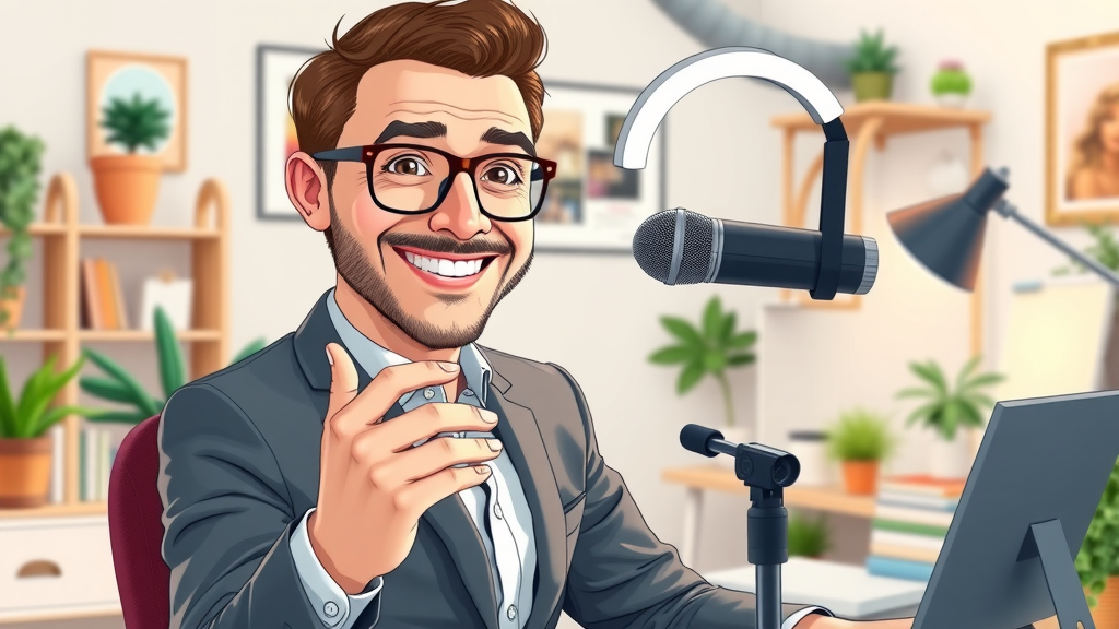 business influencer building personal brand for network marketing team, recording video blog, home office
