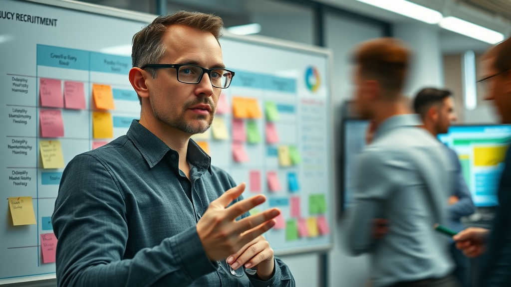 organized workflow board, efficient manager in modern recruitment, distributor hiring process